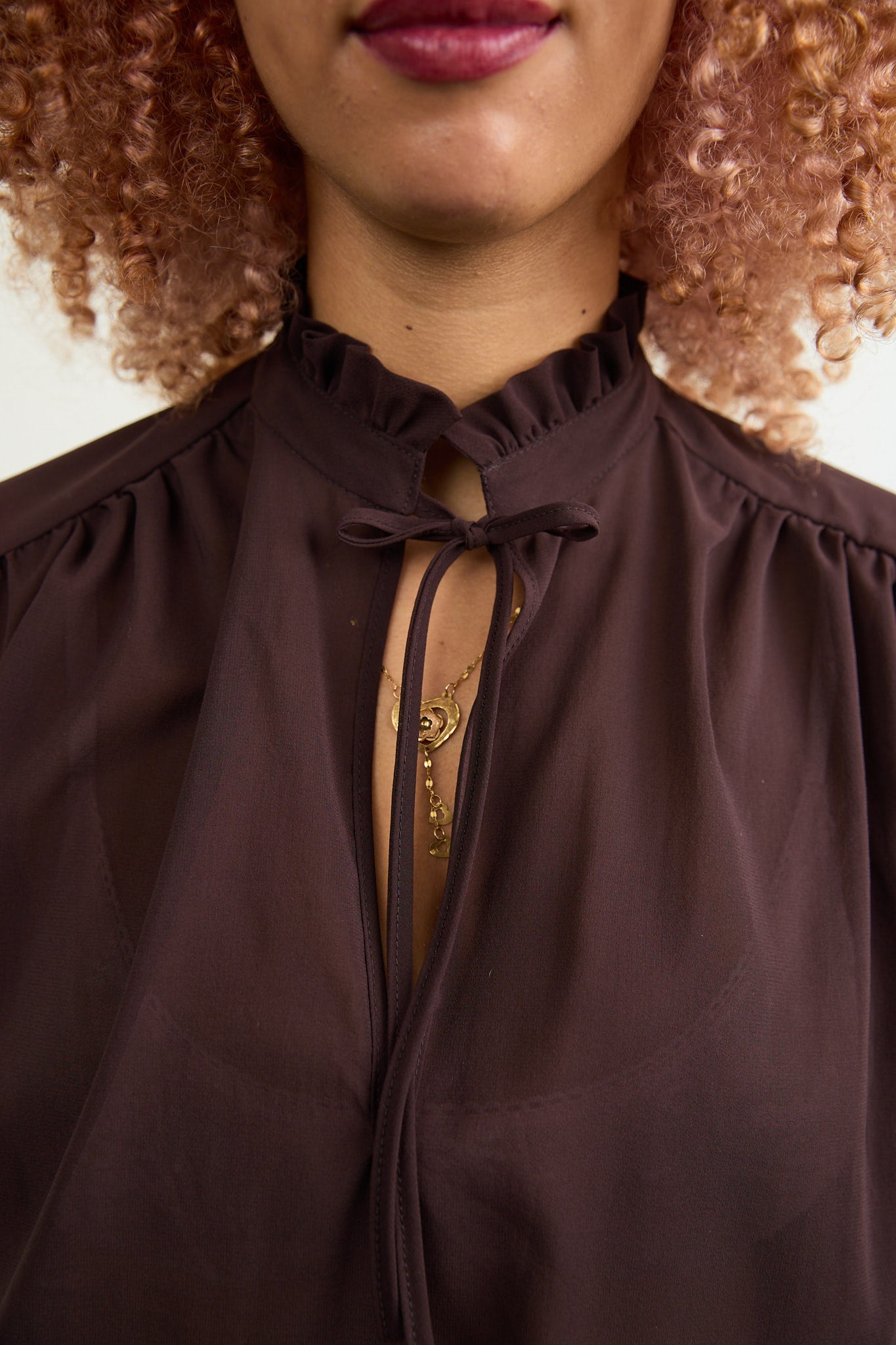 Aurora silk shirt Chocolate