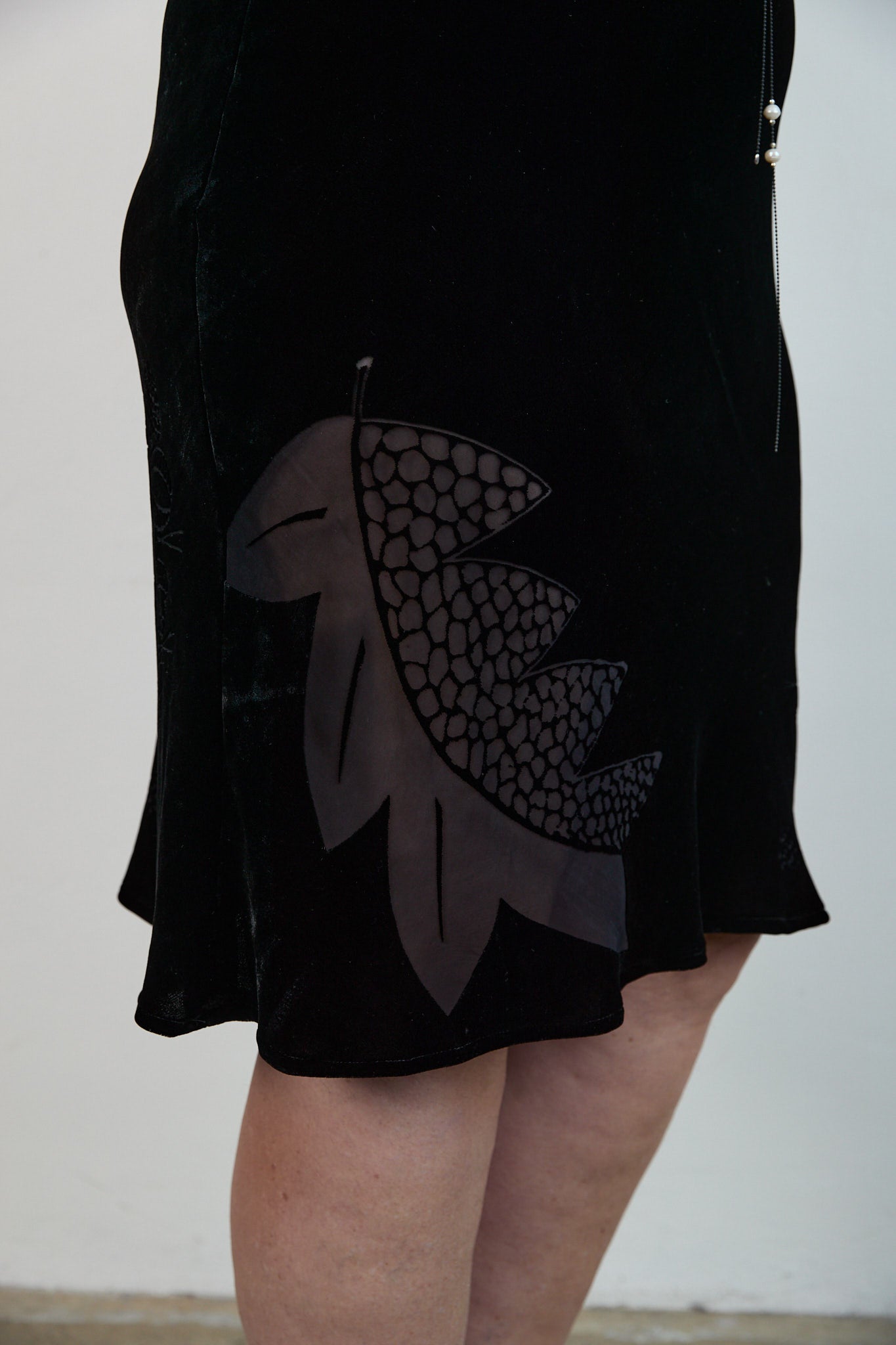 Rose Velvet dress detail