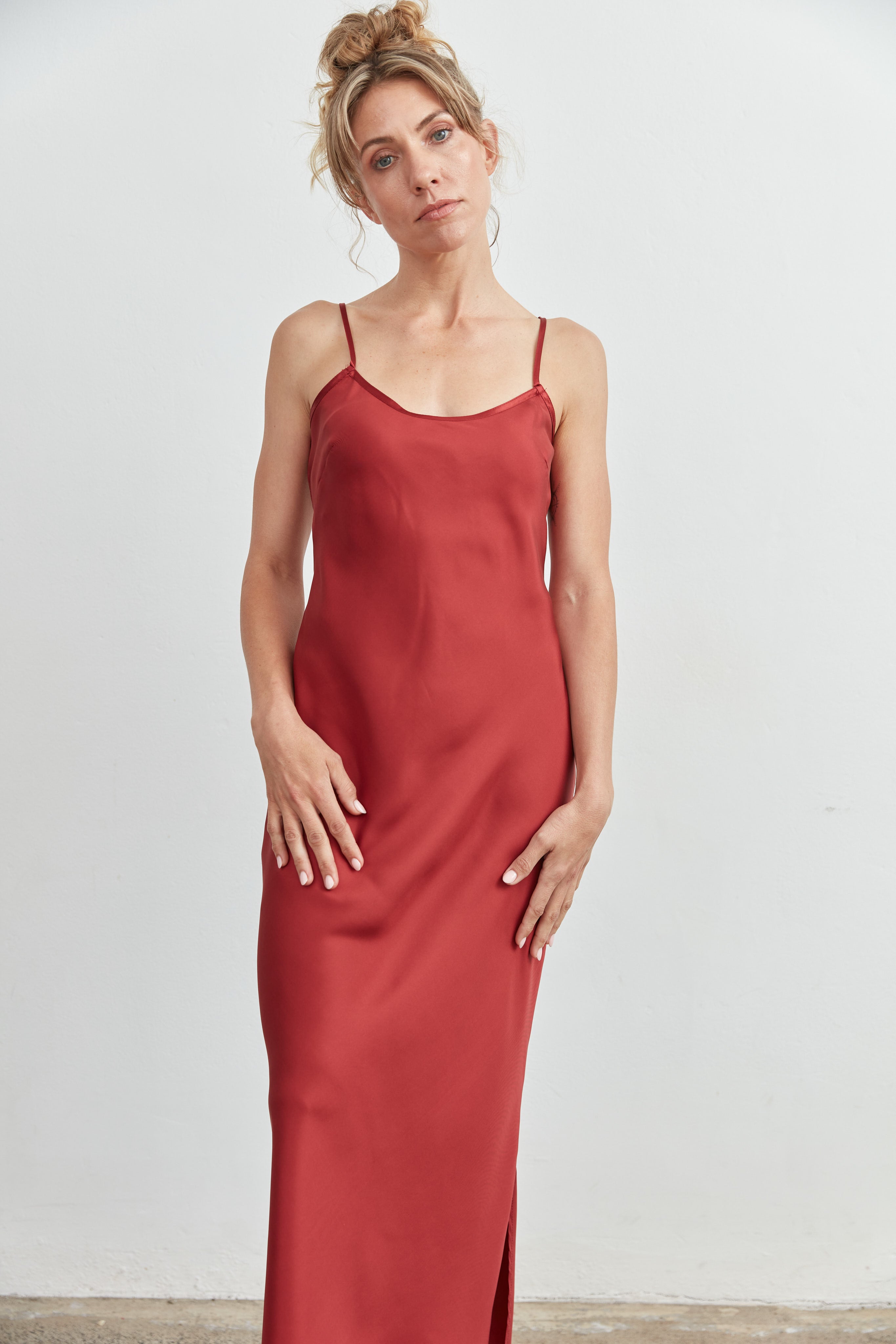 Enya silk slip dress