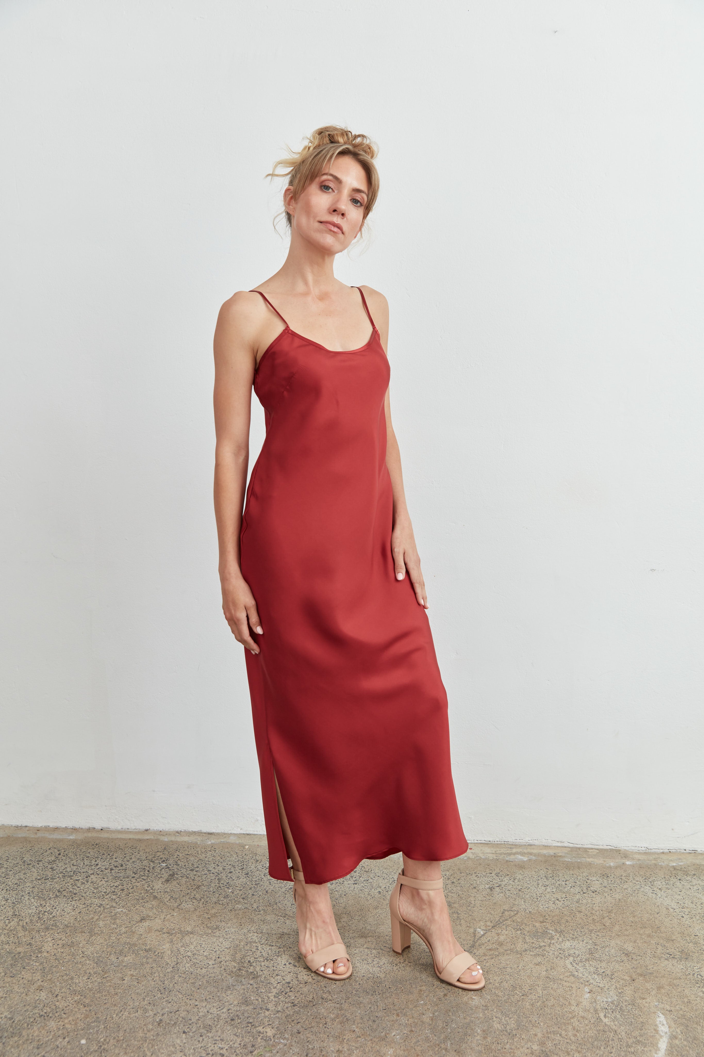 Enya silk slip dress