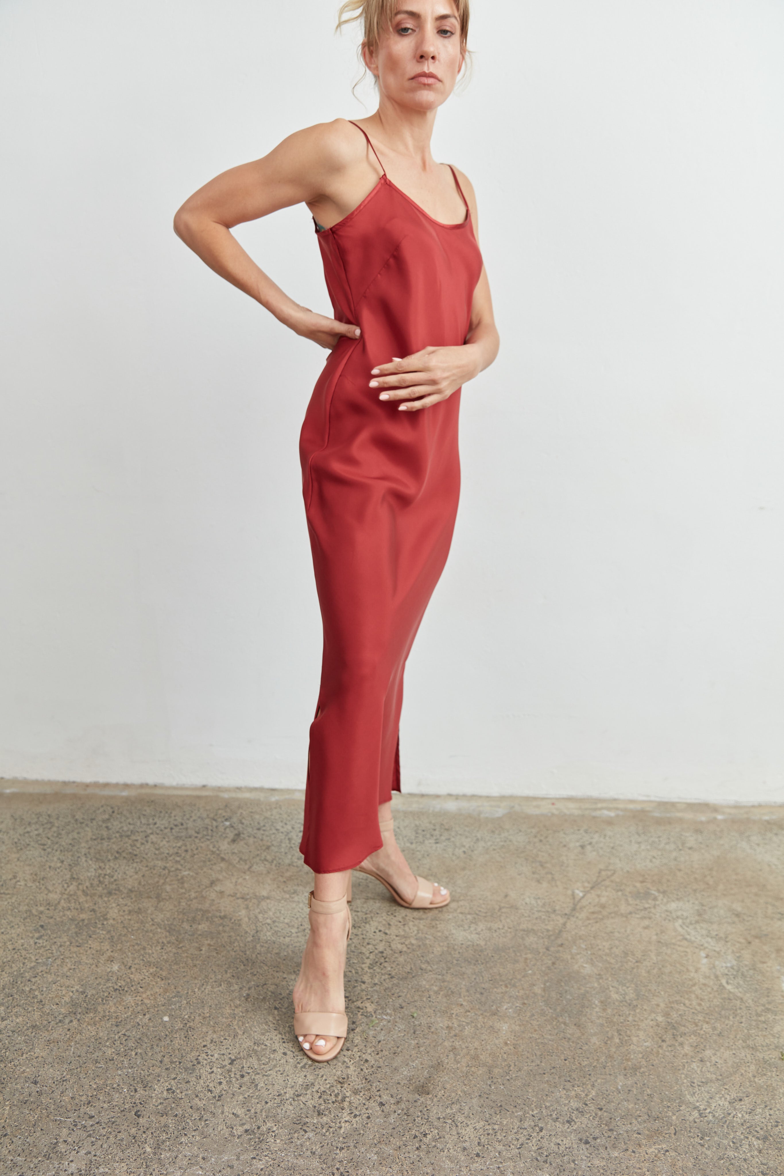 Enya silk slip dress