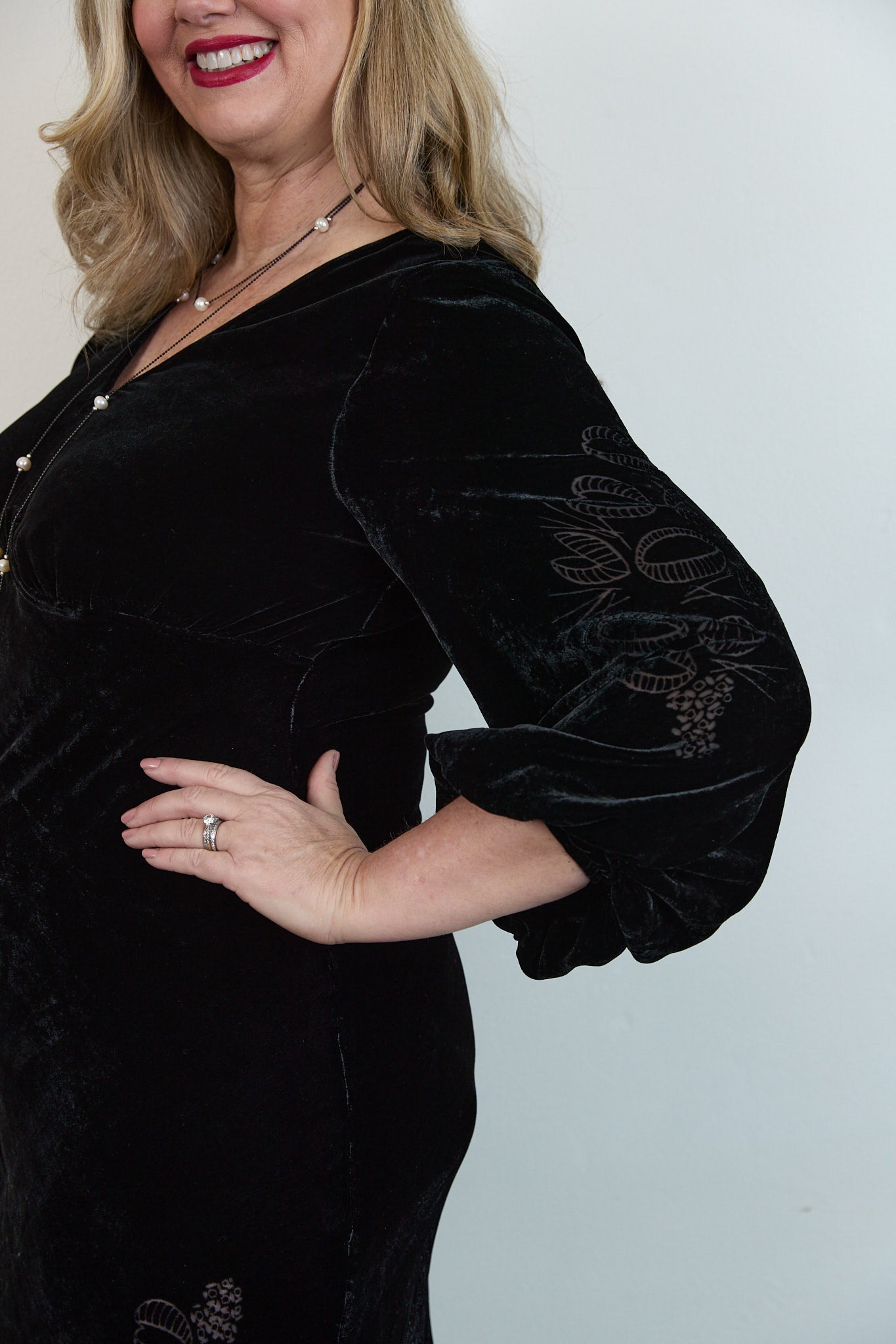 Devore detail on sleeve