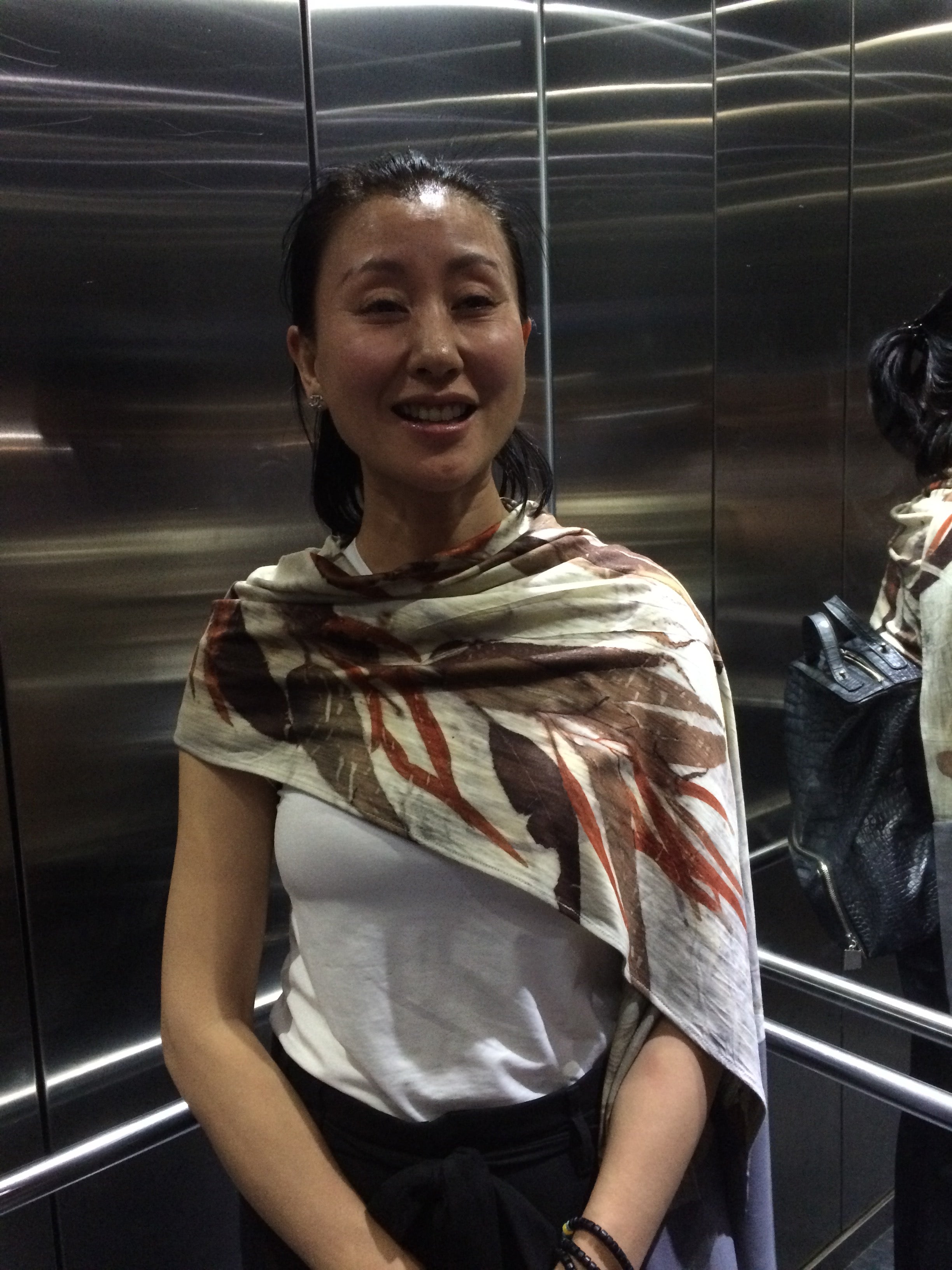 Merino jersey wool wrap with border