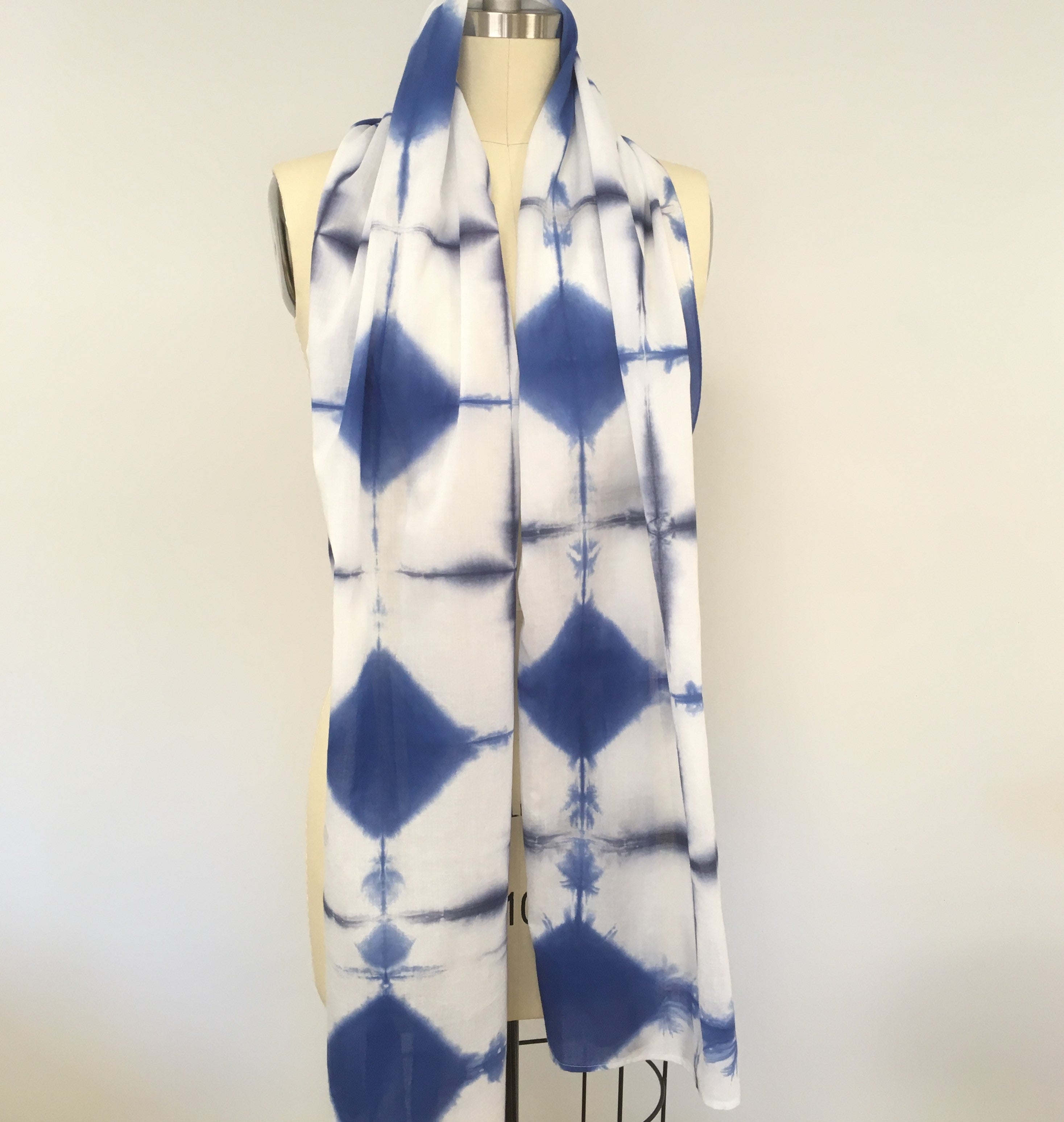 Cotton scarf Shibori