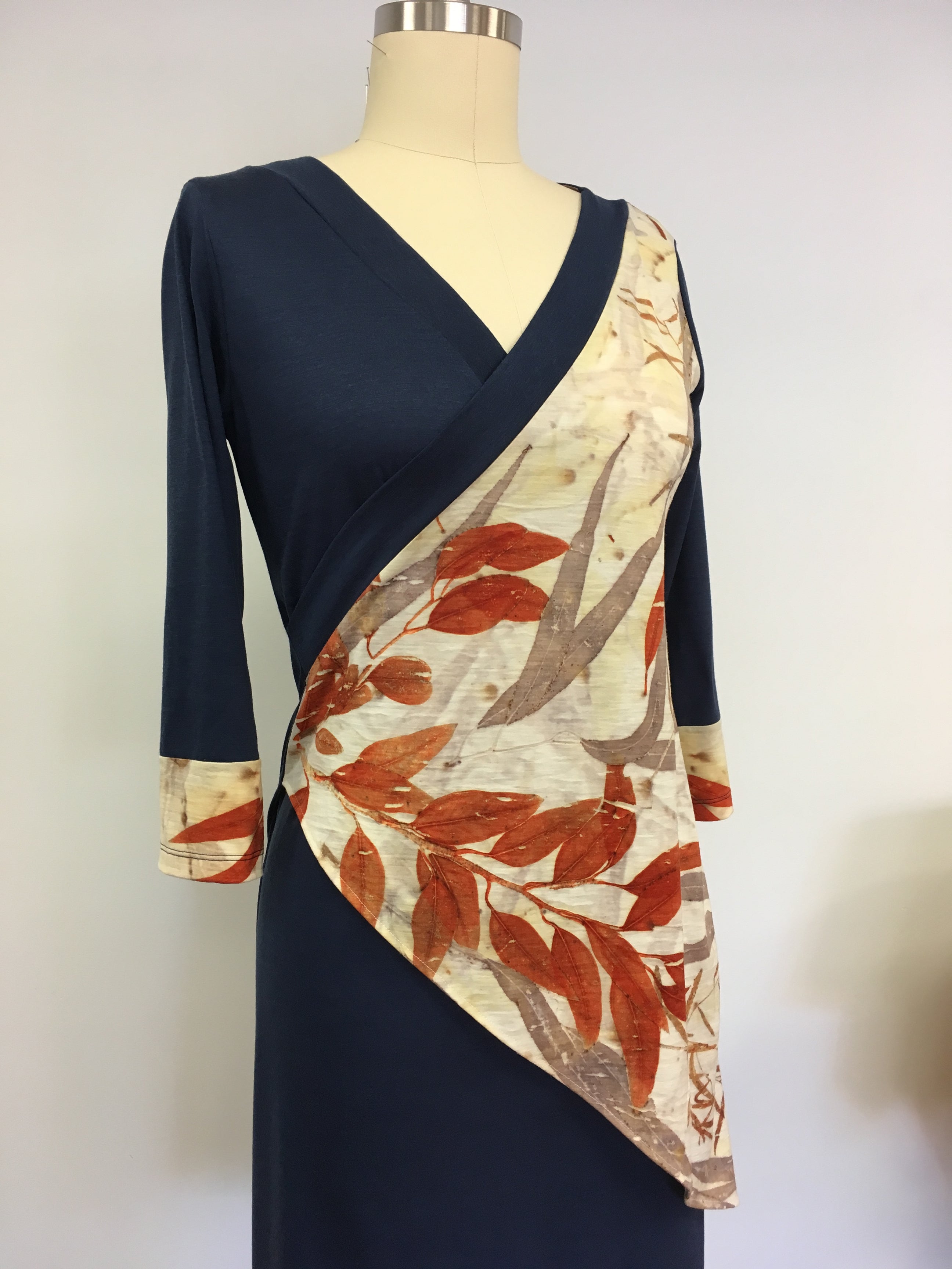 Wrap dress merino jersey