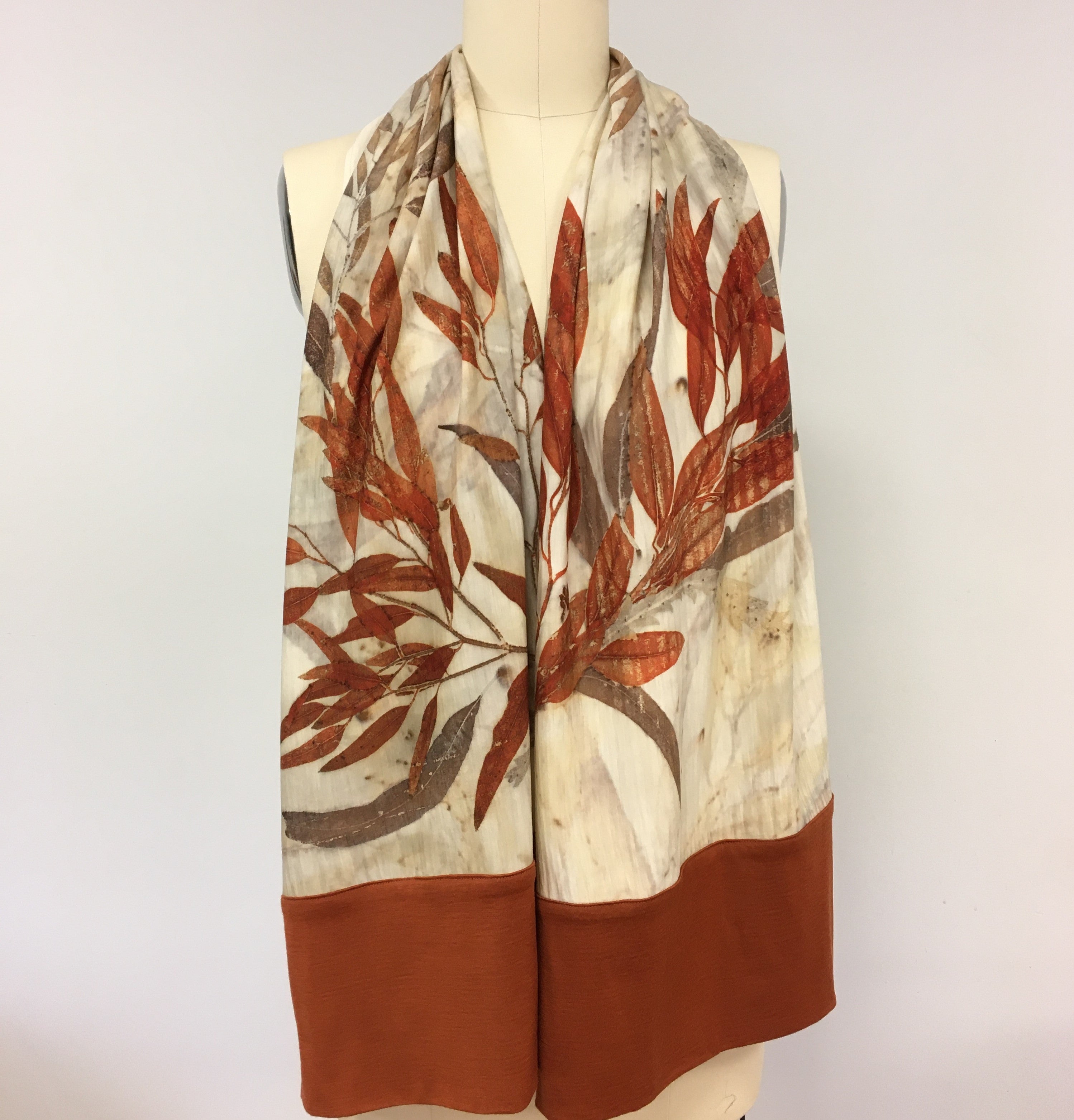 Merino jersey wool wrap with border