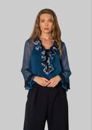 silk blouse with frill