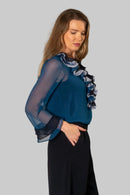 Side view of Ariadne silk blouse