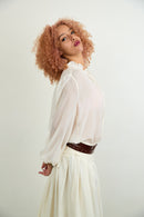 Silk blouse side view