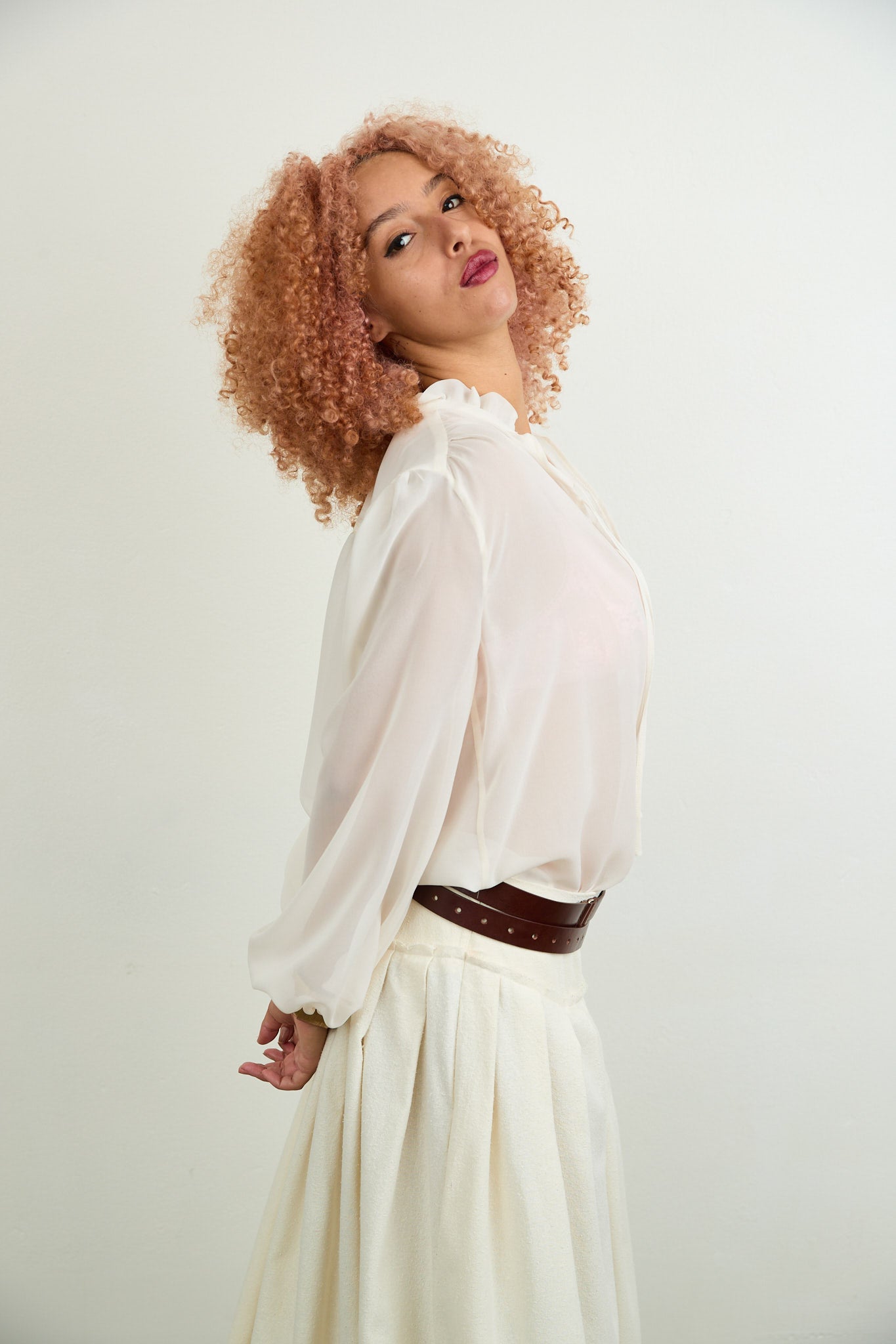 Silk blouse side view