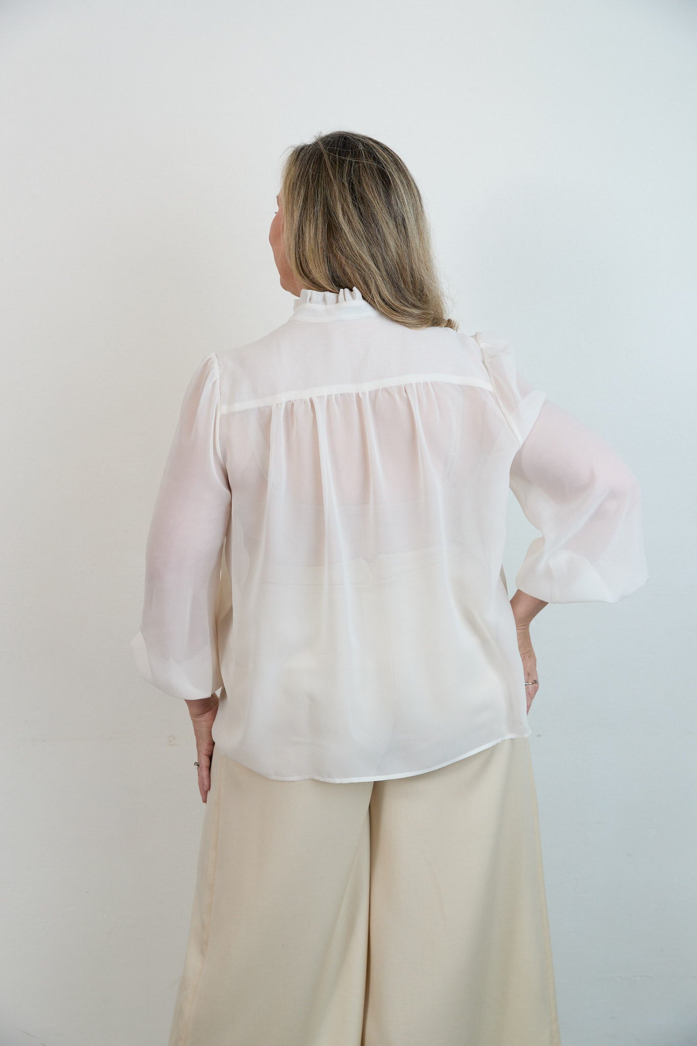 Silk shirt back view