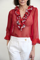 Ariadne silk blouse Red