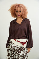 Aurora silk shirt Chocolate