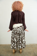 Danae silk pleated skirt, printed