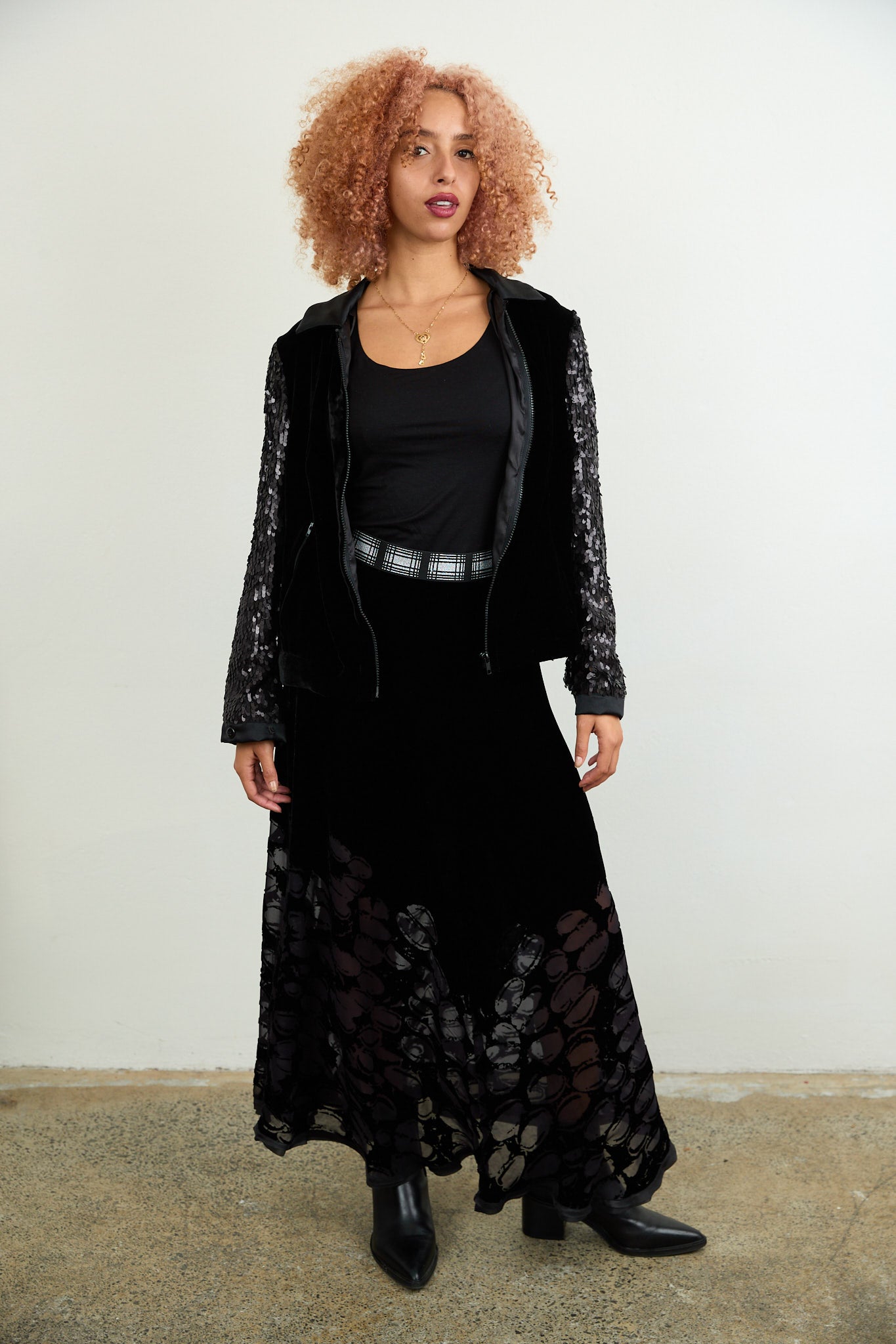 Velvet devore A line skirt