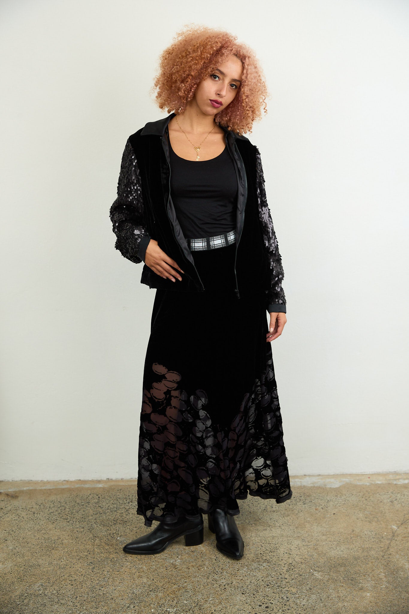 Velvet devore A line skirt