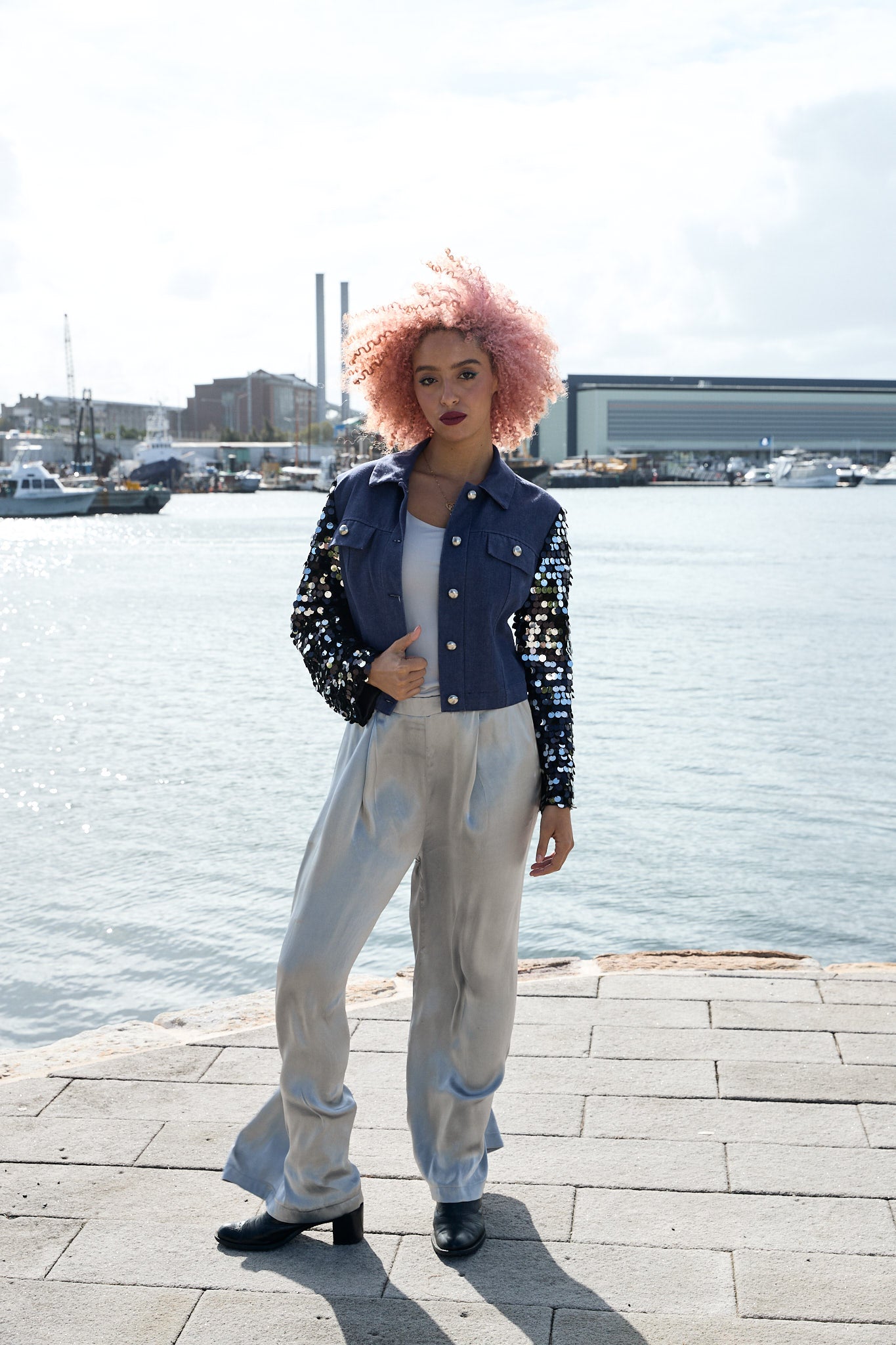 Erin wide leg pants in Mercury