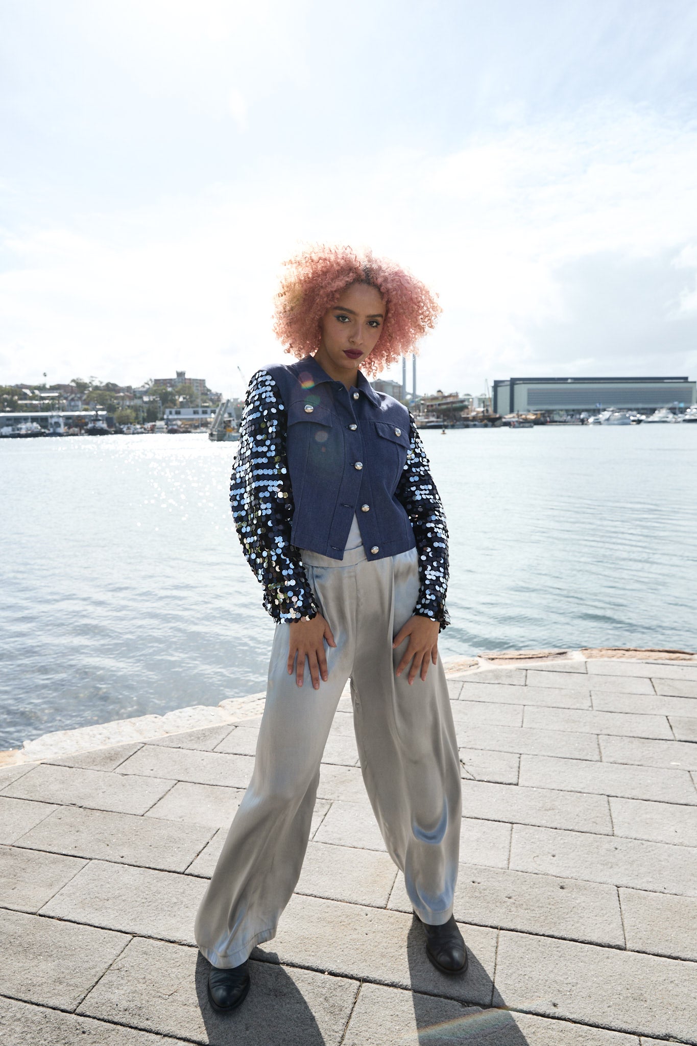 Erin wide leg pants in Mercury