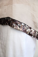 Sequin trim on Lucy linen top