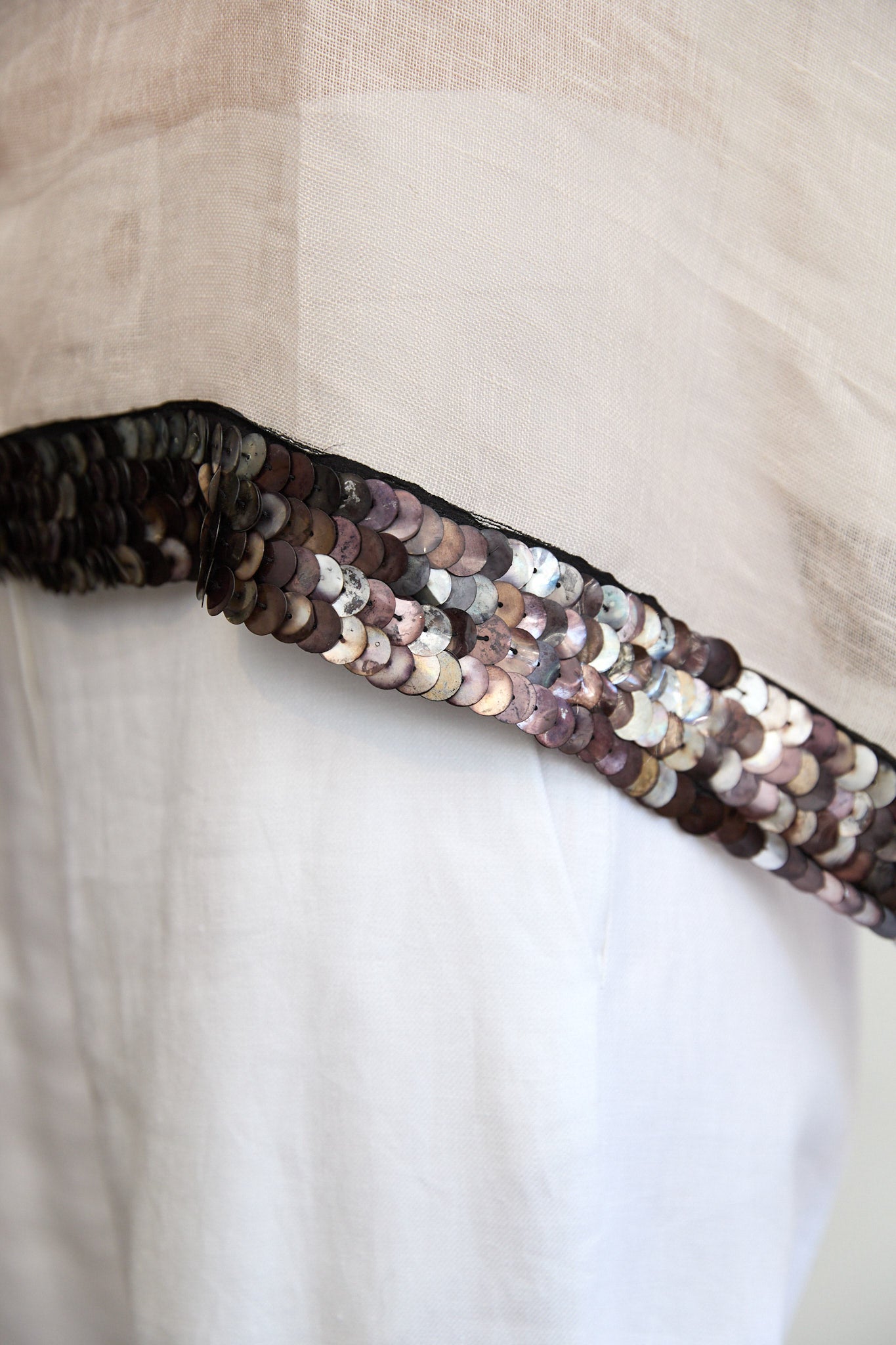 Sequin trim on Lucy linen top