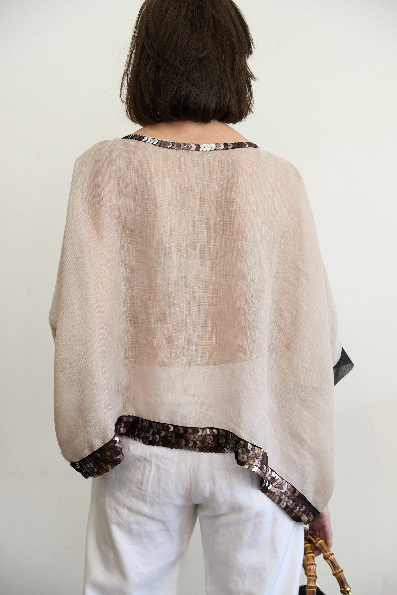 back view of Lucy linen top