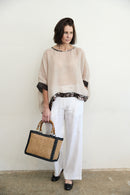 Lucy Linen top styled with linen pants