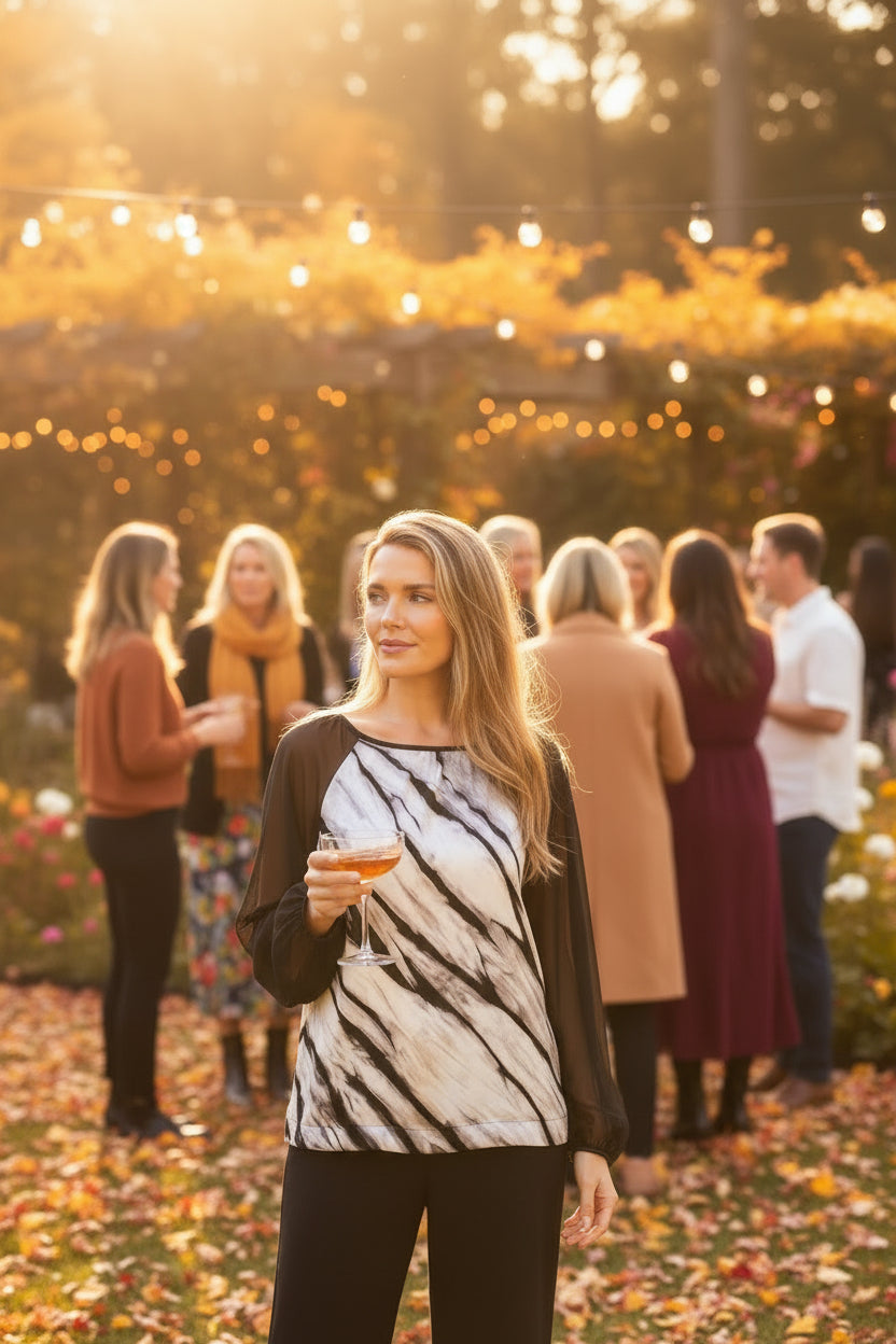 Luna blouse at a party