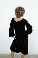 Black devore dress