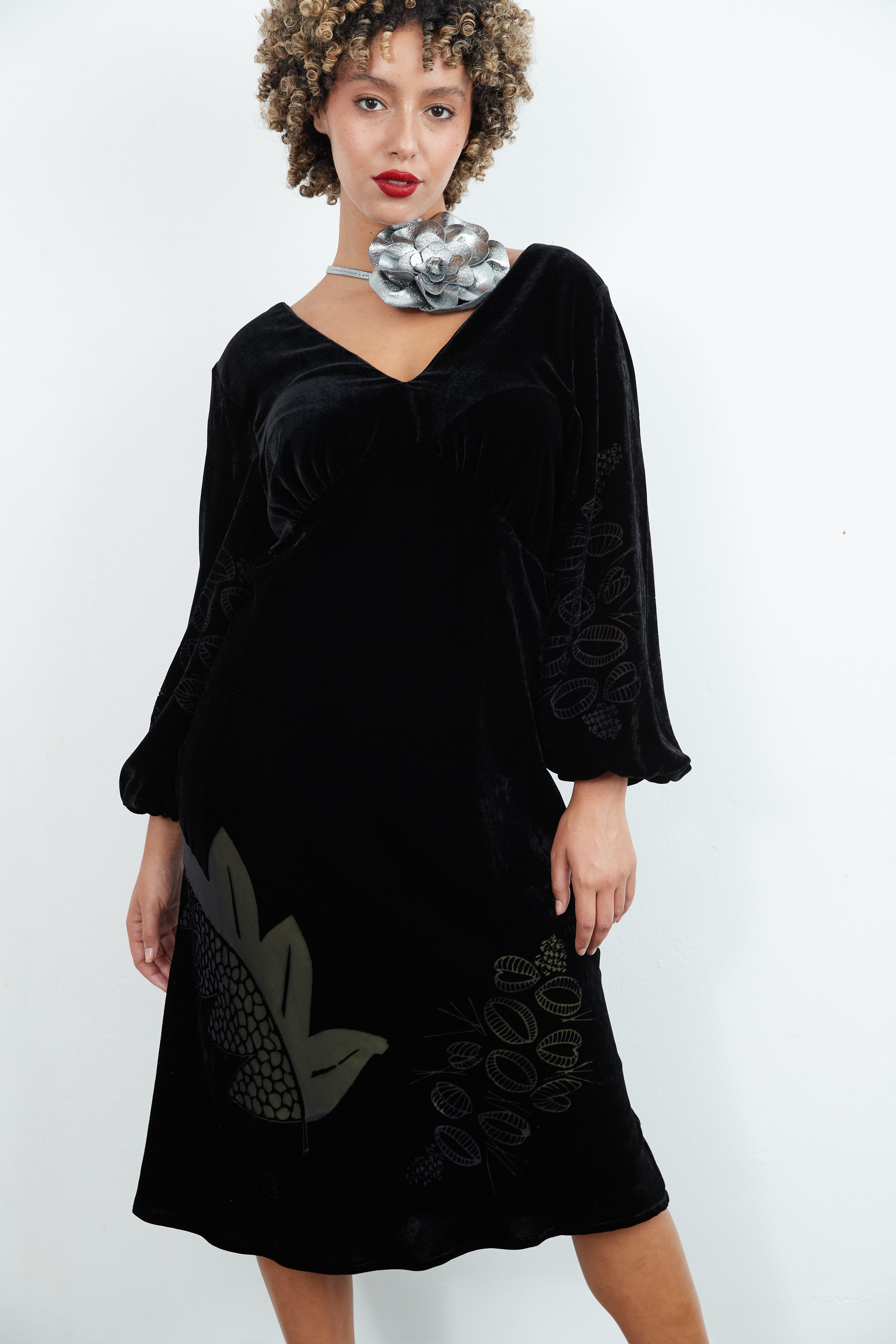 Rose Velvet Dress