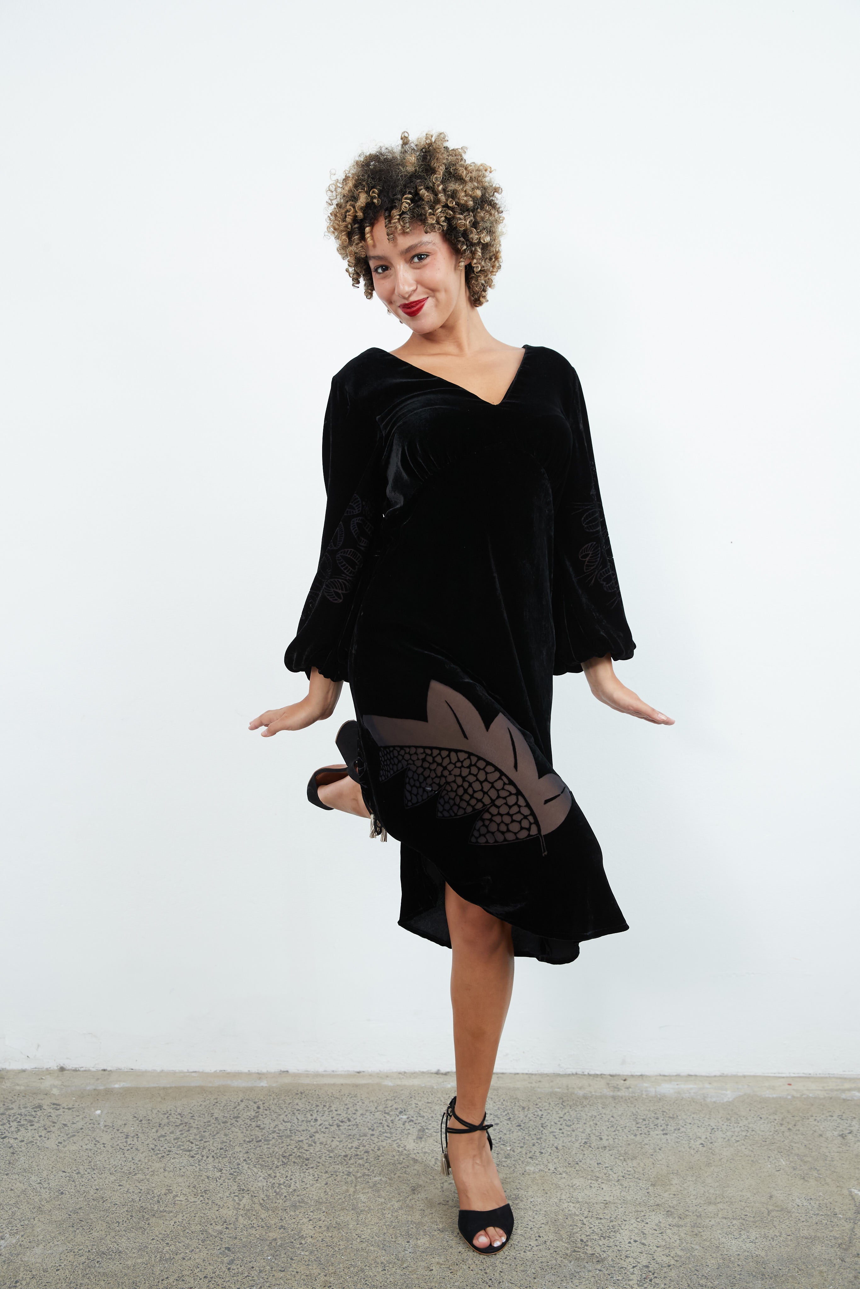 black devore dress