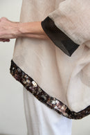 Organza sleevelet on Lucy linen top
